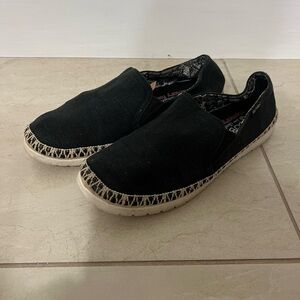 Bobs From Skechers Womens Breeze Memory Foam Black Slip On Shoes Sz 8